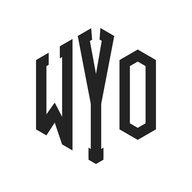 Vector wyo logo design initial letter wyo monogram logo using hexagon shape