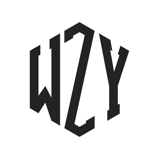 Vector wzy logo design initial letter wzy monogram logo using hexagon shape