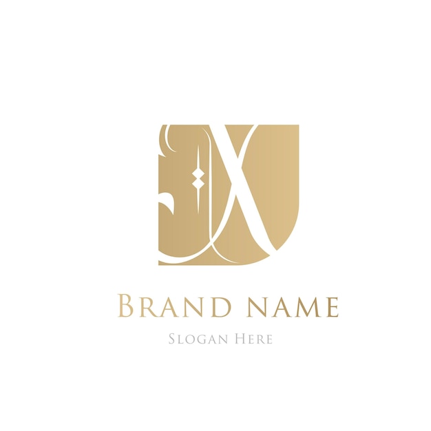 X Gold luxury elegant logo