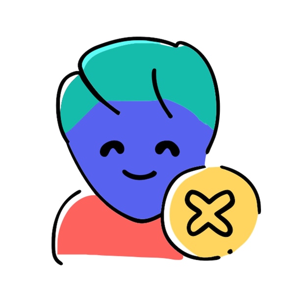 x icon doodle offset fill