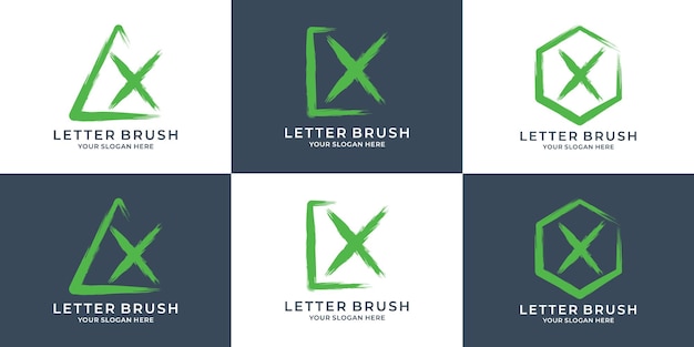 X initial letter ink brush logo for business and brand inspiration logo