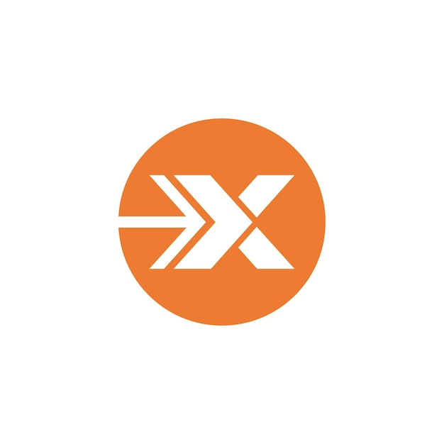 X letter arrow icon logo vector illustration design