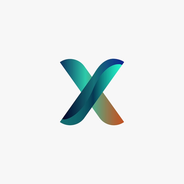 X Letter Gradient Logo Design Vector Letter Logo Design