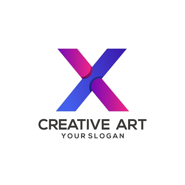 X letter logo colorful gradient design