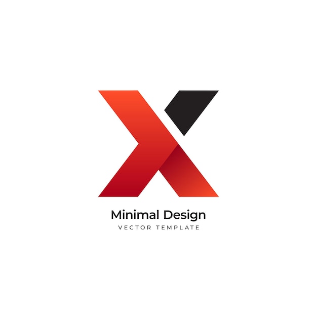 X letter minimal logo template Vector illustration