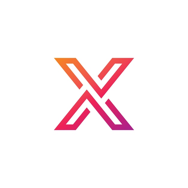 X Logo Design and template Creative X icon initials based Letters in vector