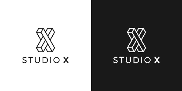 X shape logo icon symbol template