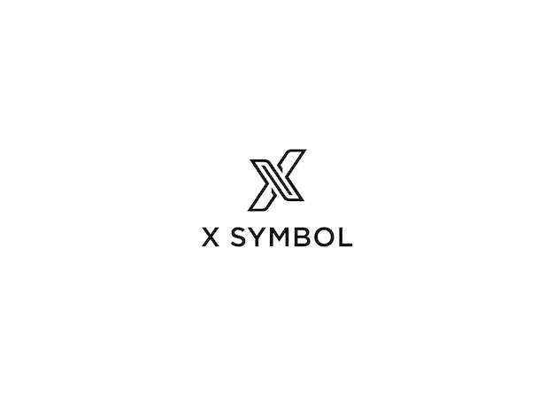 x symbol logo design vector illustration