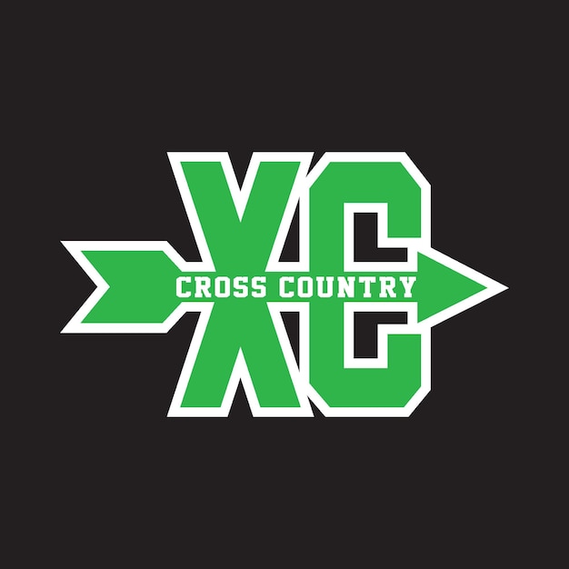 XC CROSS COUNTRY T shirt design vector