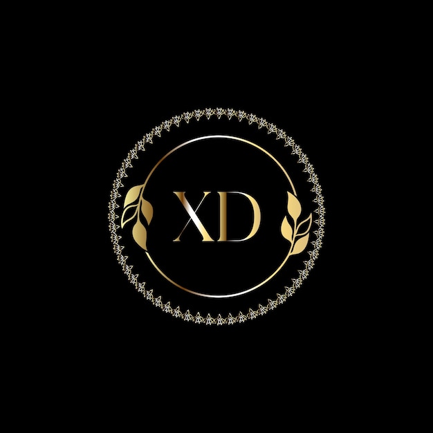 XD Monogram logotype for celebration, jewelry, wedding, greeting card, invitation Vector Template