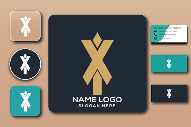 Xi monogram logo template