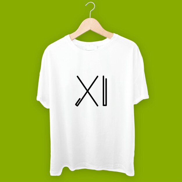 Vector xi simple white tee template