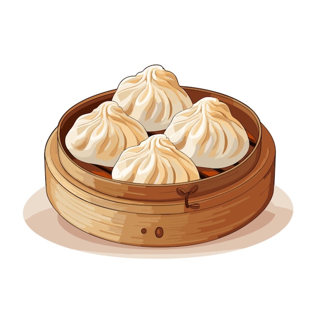 Xiao Long Bao vector on white background