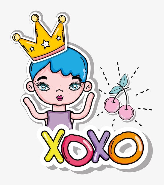 Xoxo cute card with cartoons