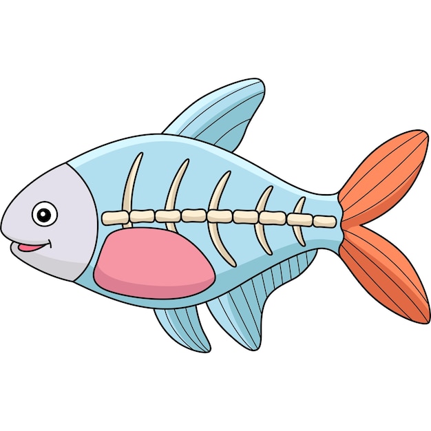 Xray Fish Animal Cartoon Colored Clipart