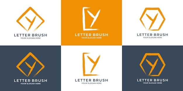 Y initial letter ink brush logo for business and brand inspiration logo