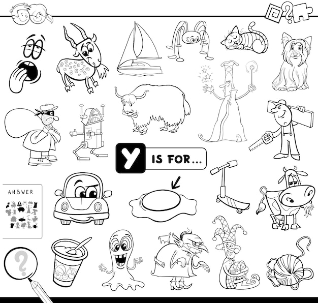 Y is for educational game coloring book