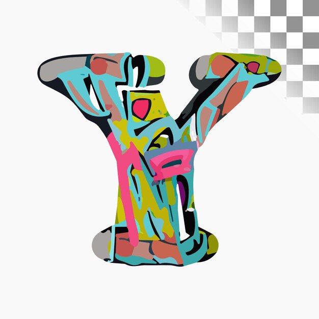 Vector y letter design stylish font wild style graffiti alphabet