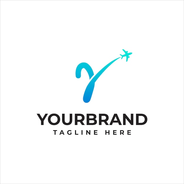 Y letter travel company logo Airline business travel identity brand design