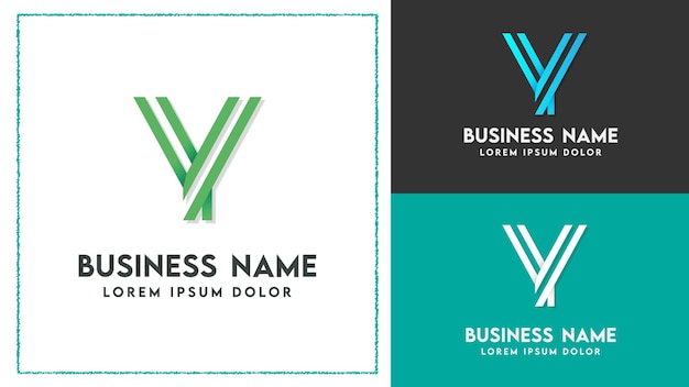 Y Text Logo Template Vector