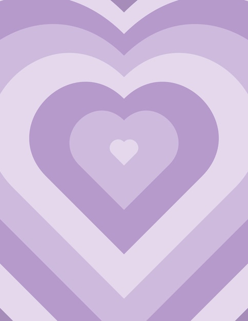 Y2k repeated heart poster vector violet psychedelic background in trendy retro style