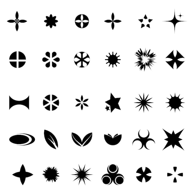 Vector y2k shape vector illustration clip art element big set y2k shape star graphic geometry icon set