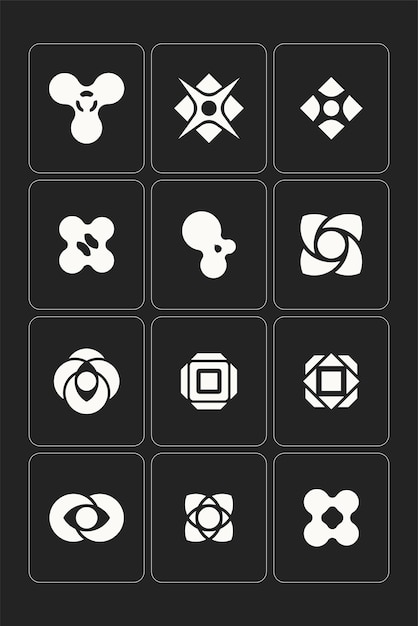 Vector y2k shapes icons and elements asset vintage