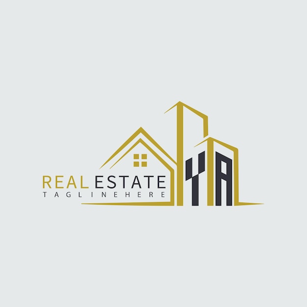 YA initial monogram logo for real estate with home shape creative design