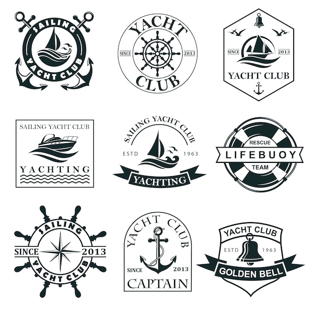 yacht club label set