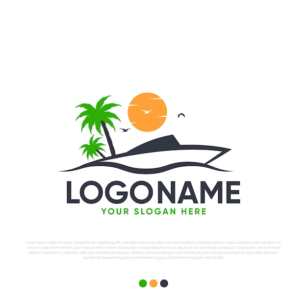 Yacht logo Design premium vector