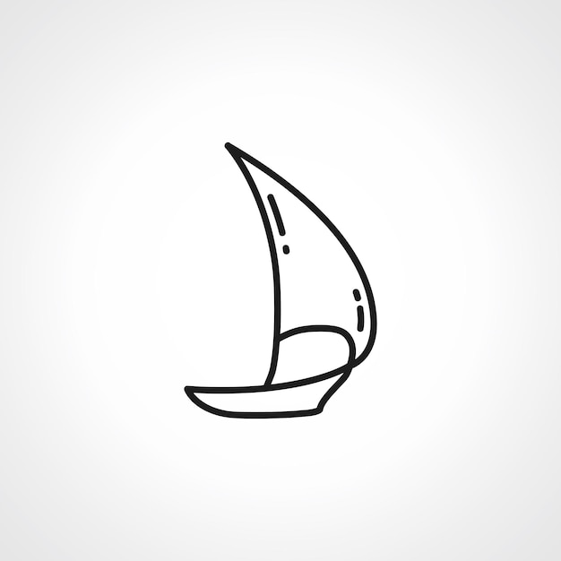 Yacht outline icon sailing yacht line icon