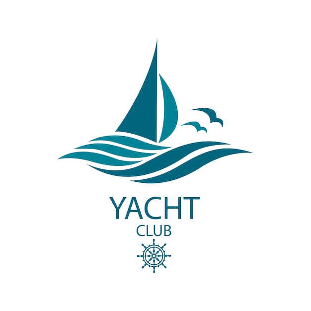 yacht and waves icon