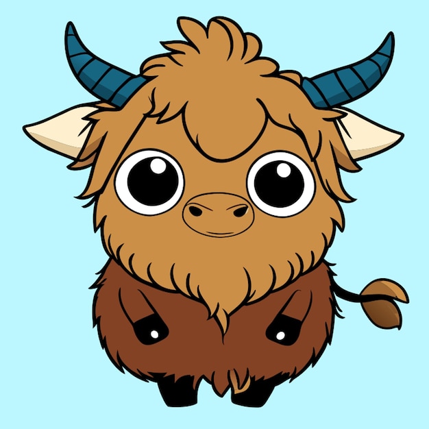 yak cute vector illustration cartoon