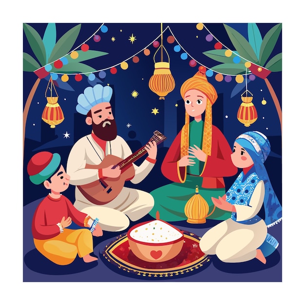 Vector yalda night concept vector illustration