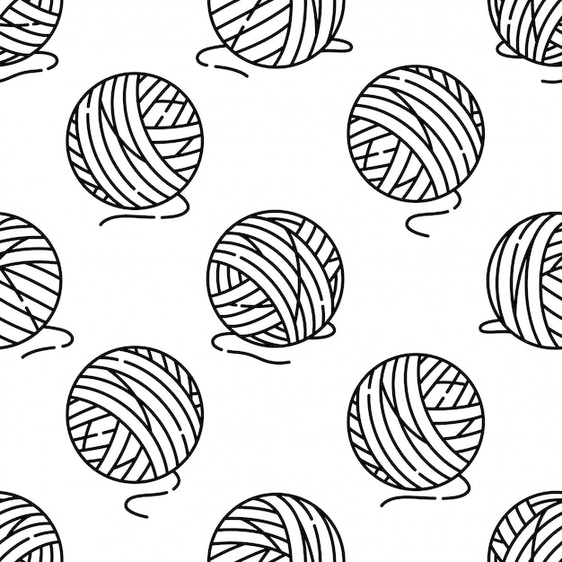 yarn ball seamless pattern