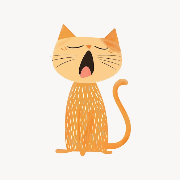 Vector yawning cat cartoon illustration