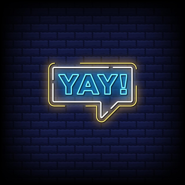 Yay, enjoy, win neon signs style text