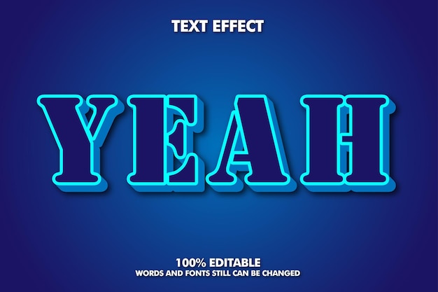 Yeah Modern bold 3d typography cartoon editable text effect