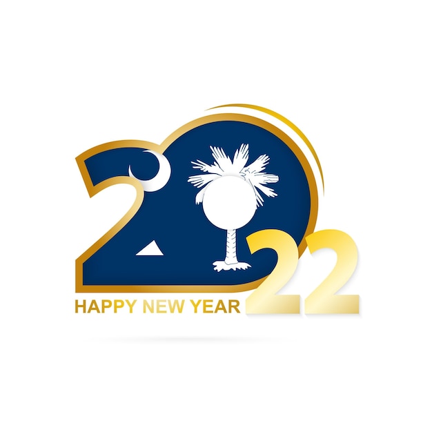 Year 2022 with South Carolina Flag pattern Happy New Year Design