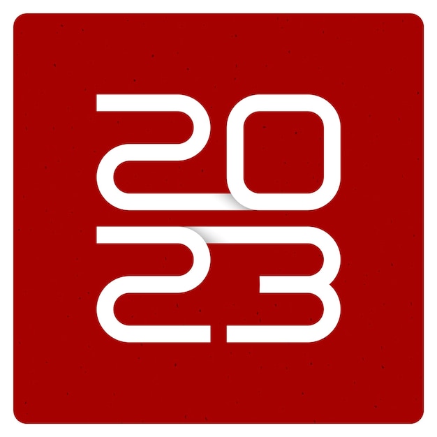 Year 2023 logo with shadow effect. Vector illustration.