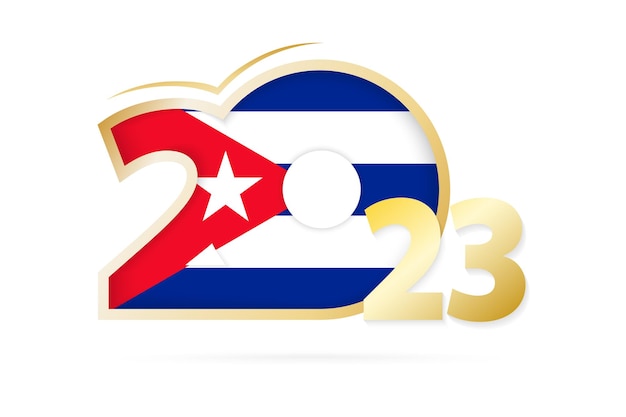 Year 2023 with Cuba Flag pattern