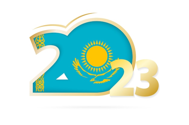 Year 2023 with Kazakhstan Flag pattern