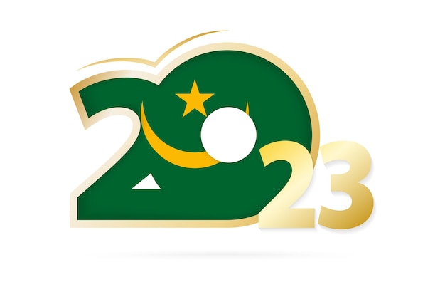 Year 2023 with Mauritania Flag pattern