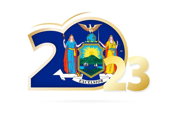 Year 2023 with New York Flag pattern