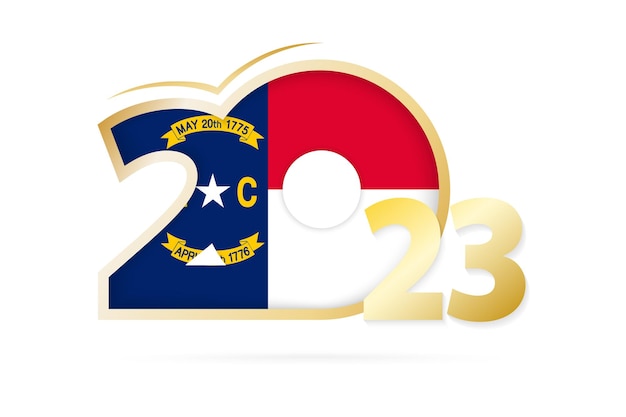 Year 2023 with North Carolina Flag pattern