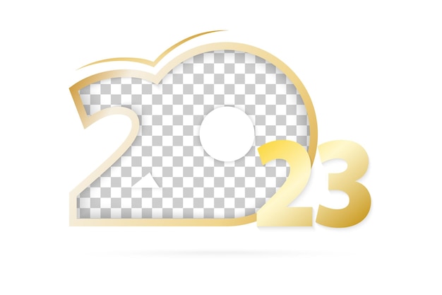 Year 2023 with place for image vector template