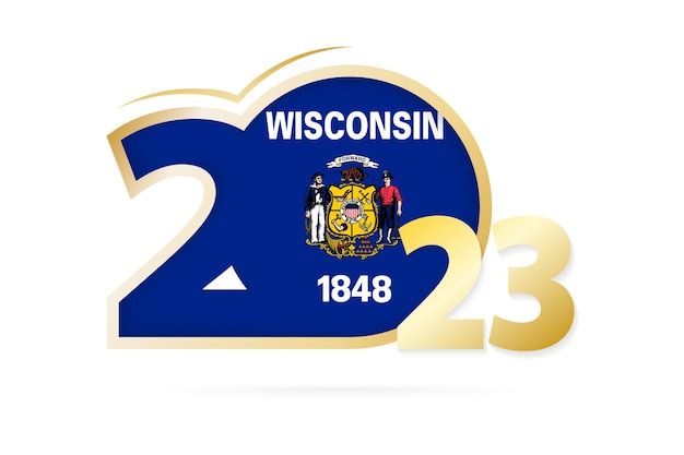 Year 2023 with Wisconsin Flag pattern