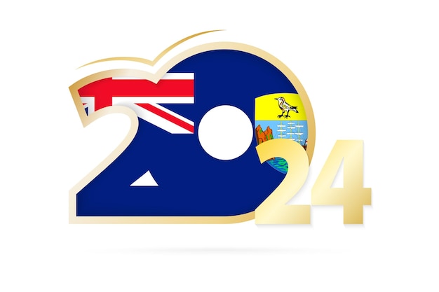 Year 2024 with Saint Helena Flag pattern