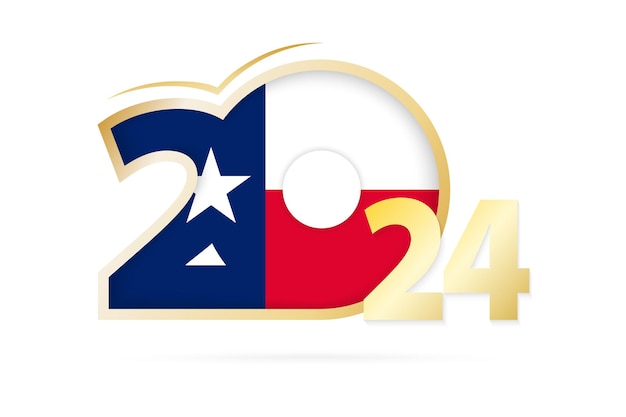 Year 2024 with Texas Flag pattern