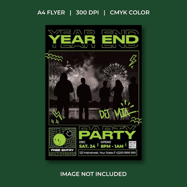 Vector year end party flyer